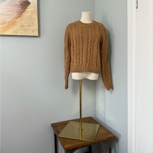 Tahari ELIÉ Camel Cable-Knit Sweater | Size M | Good Condition